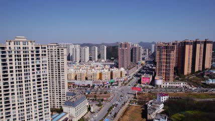 4k航拍贵州镇宁新城区