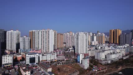 4k航拍贵州黔西南盘州城区