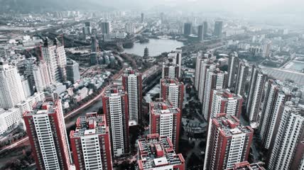 4k航拍楼盘小区