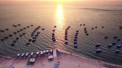 4k航拍云南玉溪抚仙湖景区日出