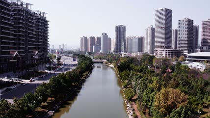 4k航拍云南玉溪新区建设