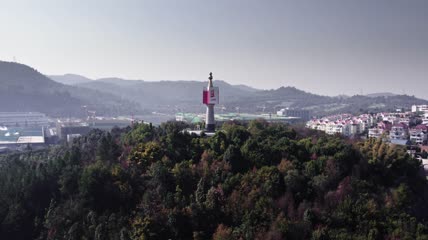 4k航拍云南玉溪红塔山烟厂观景台