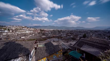 4k延时丽江古城全景风光