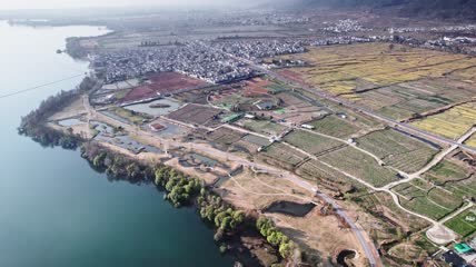 4k航拍云南大理乡村农田风景观景区