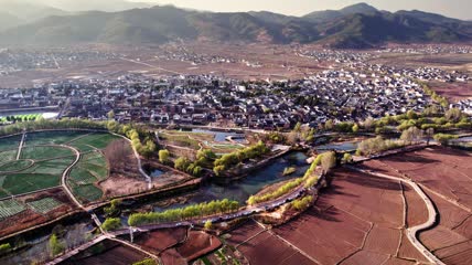 4k航拍大理剑川沙溪古镇