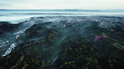 4k航拍四川雅安山村