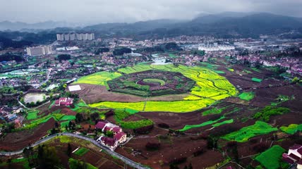 4k航拍贵州神采八卦园景区