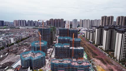 4k航拍四川乐山市乐山新城区