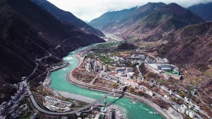 4k航拍四川大渡河河流