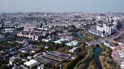 4k航拍四川眉山市东坡区全景