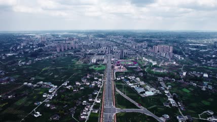 4k航拍四川眉山市丹棱县全景