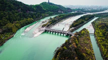 4k航拍四川都江堰景区