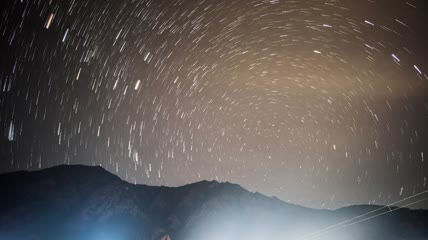 4k延时夜景星空星轨