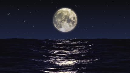 月亮下的海洋