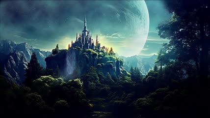 森林城堡背景