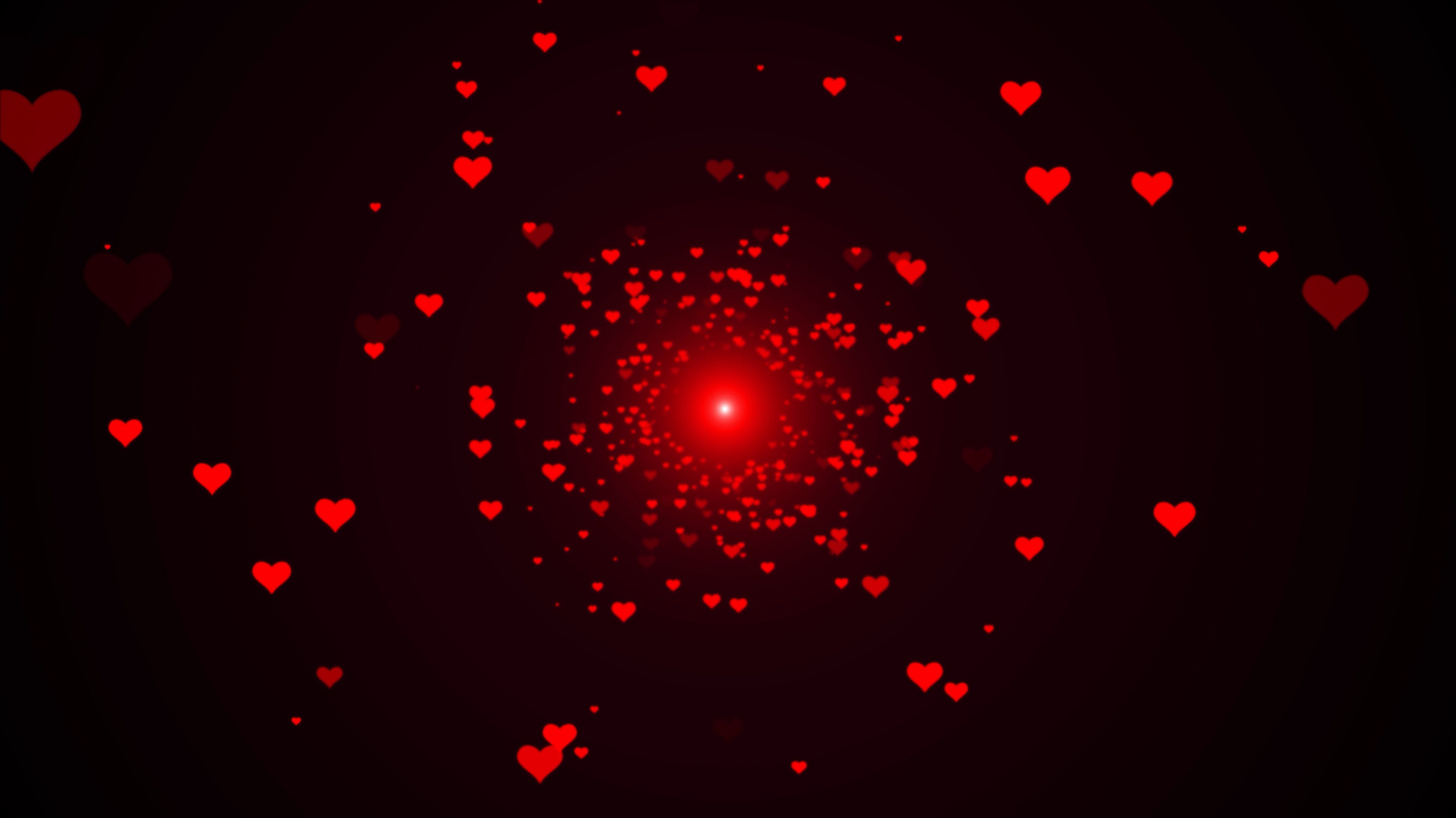 红色心形粒子背景AE模板