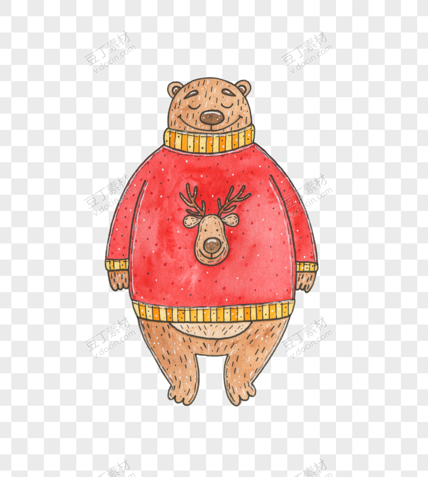 圣诞节卡片 可爱小熊插画 免扣素材