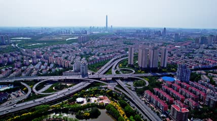 4k 航拍天津交通立交桥