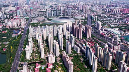 4k 航拍天津体育馆