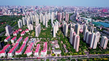 4k 航拍天津南开区城区