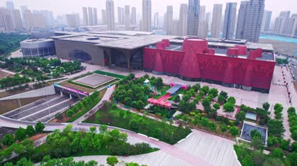 4k 航拍天津滨海文化中心