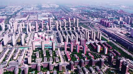 4k 航拍天津滨海新城