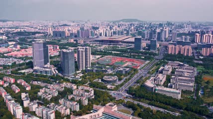 4k 航拍南京南京南站高铁站