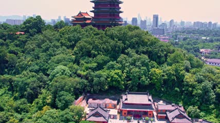 4k 航拍南京阅江楼景区