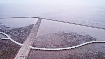 4k 航拍上海南汇嘴观海公园