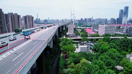 4k 航拍上海南浦大桥