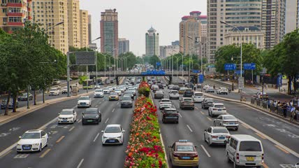 4k 延时北京四环北京三环交通车流