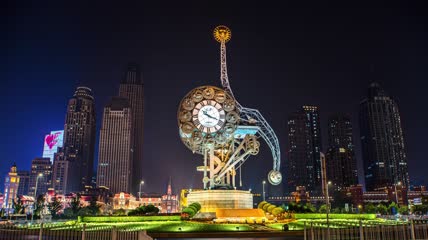 4k延时天津城市夜景宣传素材