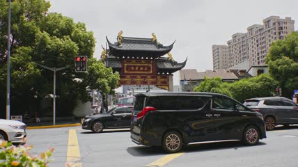 4k 实拍上海豫园上海老街