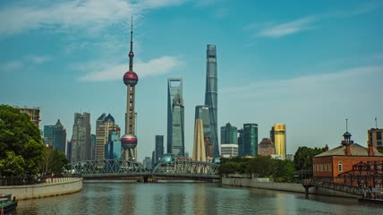 4k 延时上海外滩外白渡桥陆家嘴建筑 2