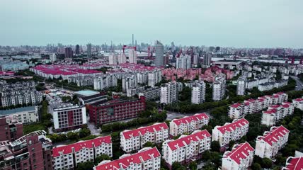 4k 航拍上海浦东新区视频