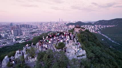 4k 航拍山东济南乔佛山景区