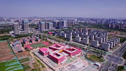 4k 航拍山东淄博张店区城市发展