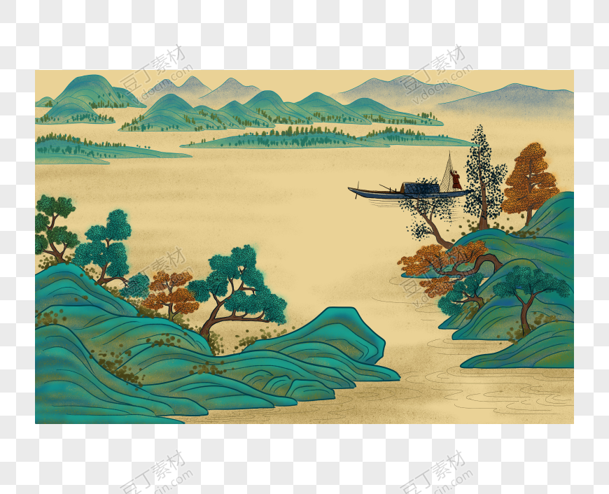 手绘  中国画   插画   古代风