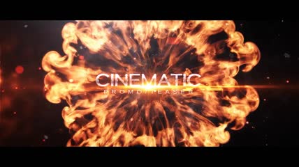 游戏电影宣传片预告片震撼冲击波火焰粒子3D文字片头AE模板