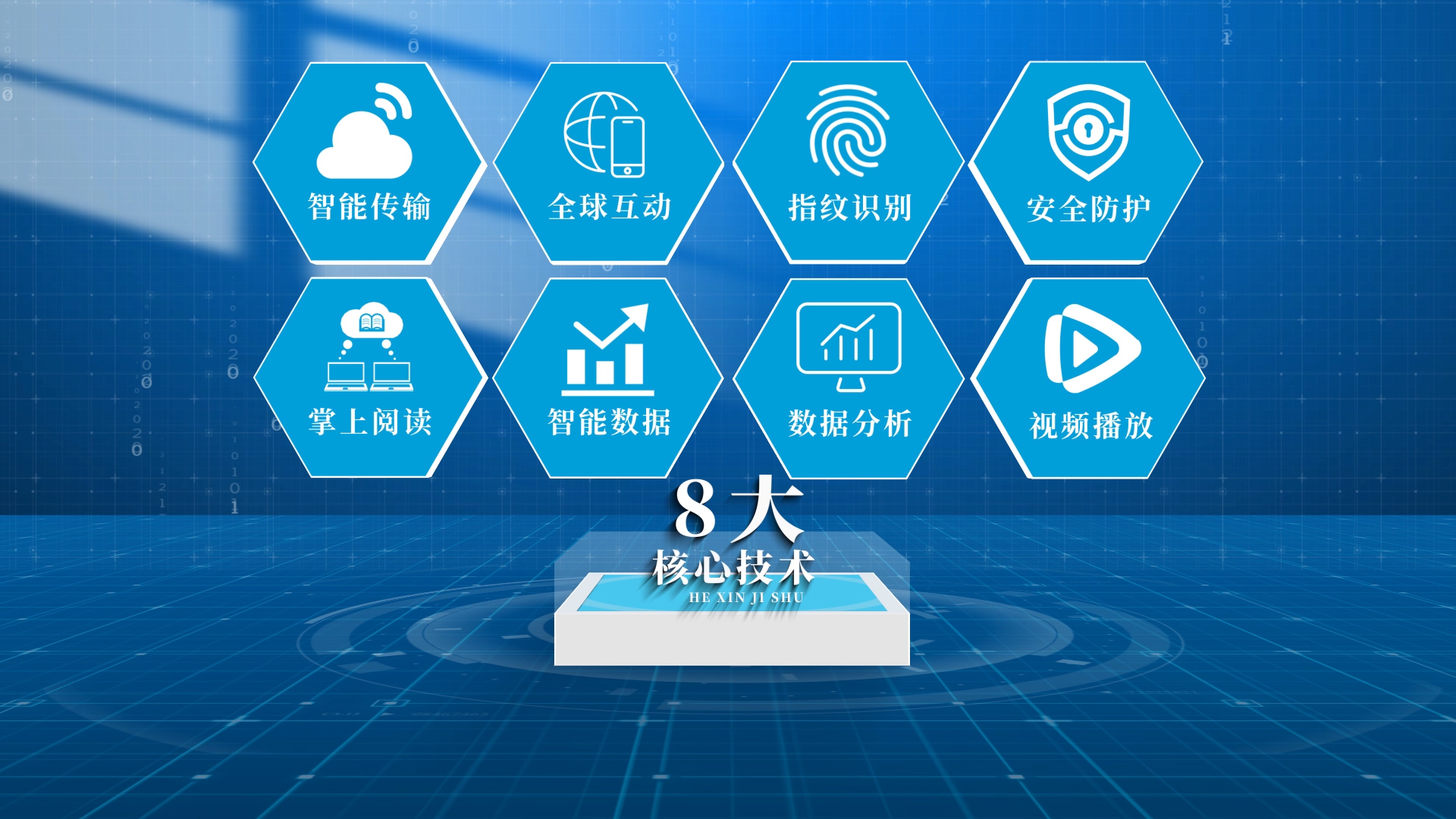 八大科技感光影数据分类AE模板