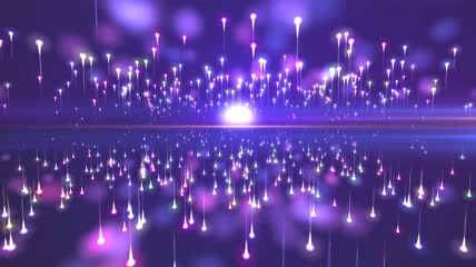 唯美星空4K紫 粒子雨背景视频