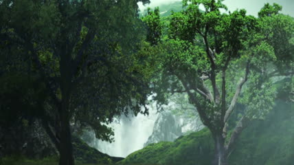 美丽的森林河流瀑布