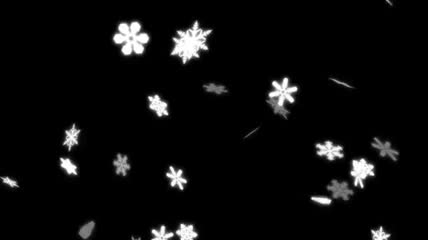 雪花冰晶降落动画视频素材