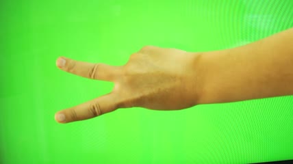 手部手势特写绿屏抠像素材