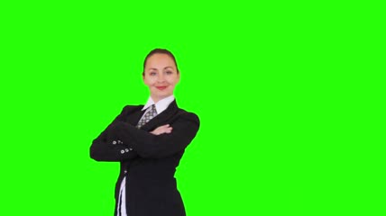 自信职业女性绿屏抠像素材