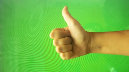 竖起大拇指手势绿屏抠像素材