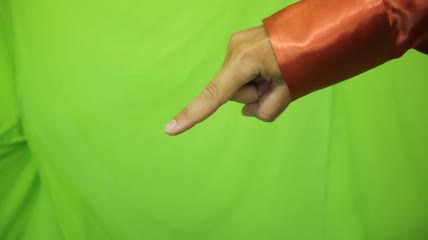 拿手指东西的绿布抠像素材