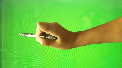 在绿色屏幕上用笔手写抠像素材