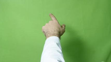 医生触屏手势特写绿布抠像素材