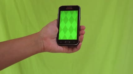 触屏手机滑动录音绿布抠像素材